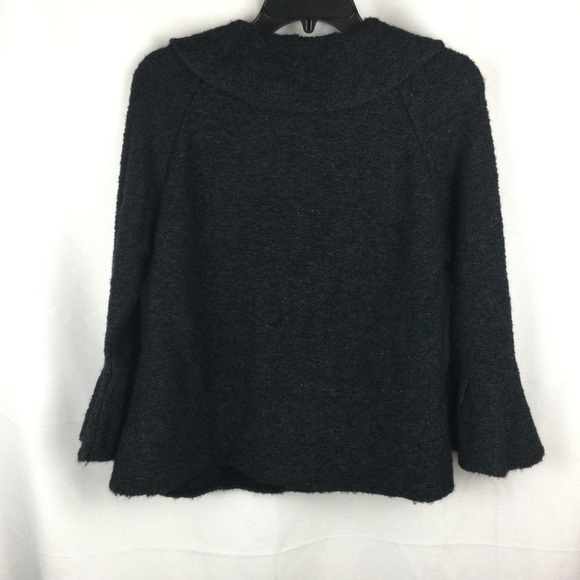 Beyond Threads Baby Alpaca Pima Cotton Blend Cardigan Sweater Black Small - Picture 6 of 7